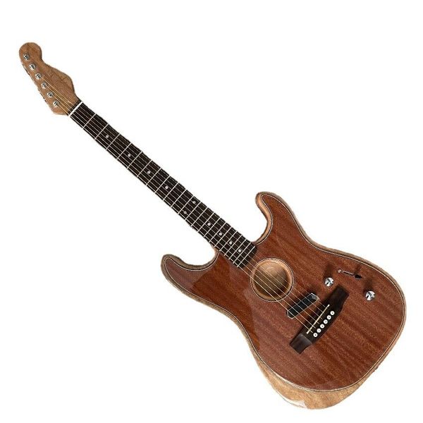 

custom natural color st electric guitars semi hollow body rosewood fretboard