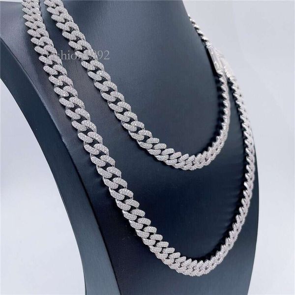 

Men's Sterling Sier Hip Hop Cuba Necklace Personalized Creative Square Crystal Necklace