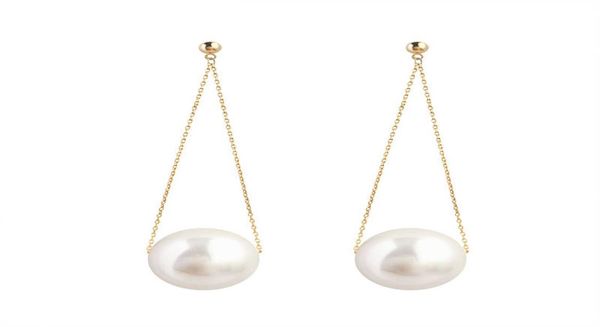 

20191214 big pearl pendant earrings012345678910113337120, Golden;silver