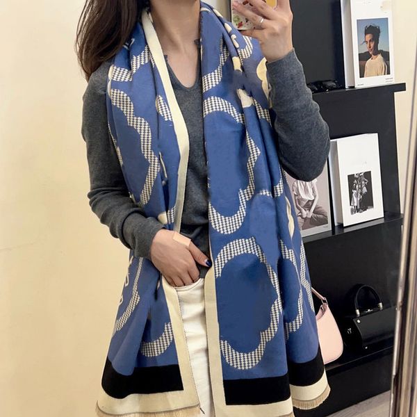 

wool scarfs winter spring 100% cashmere scarf fashion men women designer classic letter pattern pashmina shawl scarves new gift fashion, Blue;gray