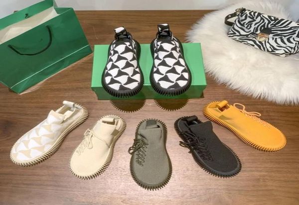 

fashion ripple tech knit sneaker casual designer shoes s lace-up orange khaki slip on black optic white men sneakers women trainers9463190