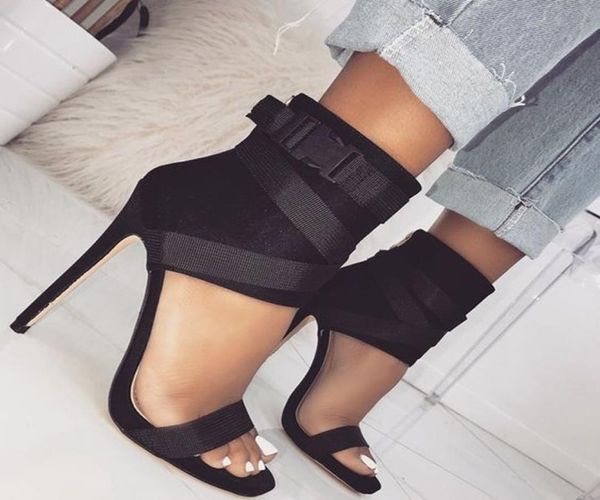 

new high heel sandals women pumps sandals high heels shoes fish mouth cross with thin super lx0517719184, Black