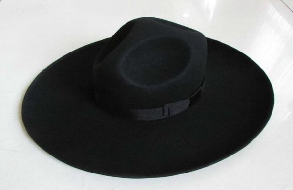 

men039s 100 woolen fedoras hat wide brim oversize 12cm woolen hat fashion black wool felt fedora woolen cap equestrian hat b81315691, Blue;gray