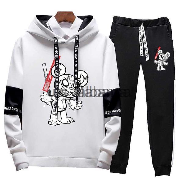 

men's tracksuits 2022 brand new fashion tracksuit hooded sweatshirts and jogger pants classic autumn winter men/women daily casual spor, Gray