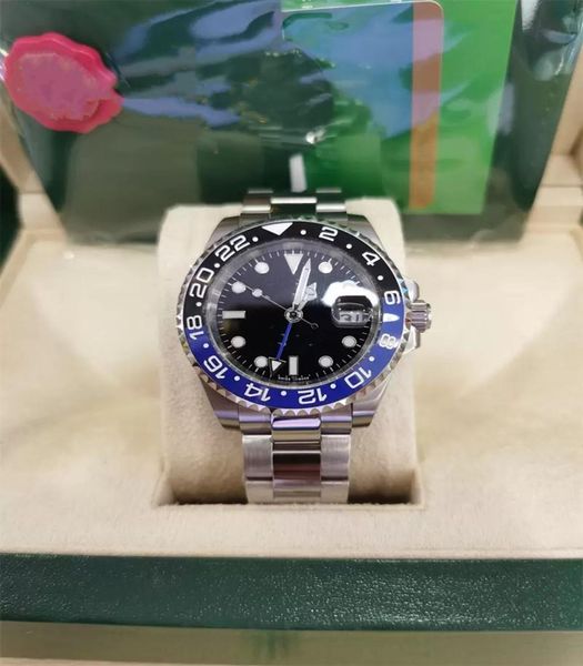 

zp mens watches gmt ii126710 batman 40mm ceramic bezel luxury men mechanical automatic movement wristwatches with original box pa9728046, Slivery;golden