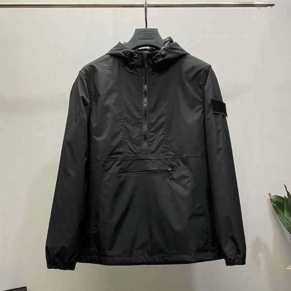 

outdoor designer mens stones badge zippered shirt jacket oxford breathable portable compass jacket loose style spring and autumn mens 4we3, Black;brown