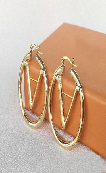 

2021 gold hoop earrings for lady women party wedding lovers gift engagement jewelry bride with box5714026, Silver