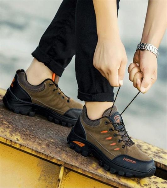 

brand men winter snow boots waterproof leather sneakers super warm men039s boots outdoor male hiking boots work shoes251v9294173, Black