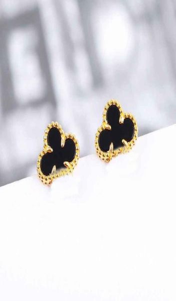 

s925 silver stud earring with black white grey red color in 18k gold and 18k rose gold plated women engagement 7409572