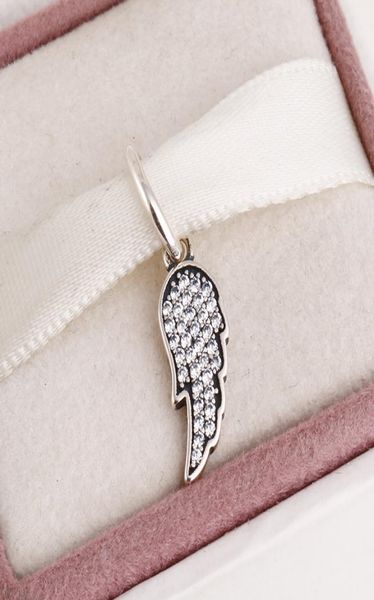 

fits diy charms bracelet 2015 new 925 sterling silver angel wing charms pendants for women pave clear zircon jewelry9161005, Bronze;silver