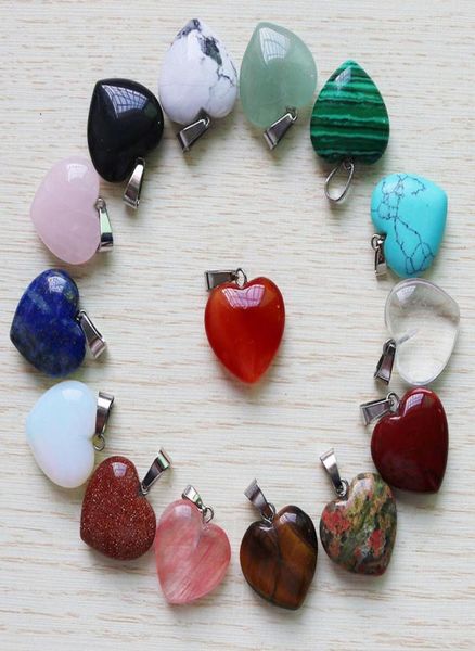 

fubaoying charms heart shape love gem stone pendants 20mm8mm loose beads diy jewelry making bracelets and necklace for women gift2160020, Silver