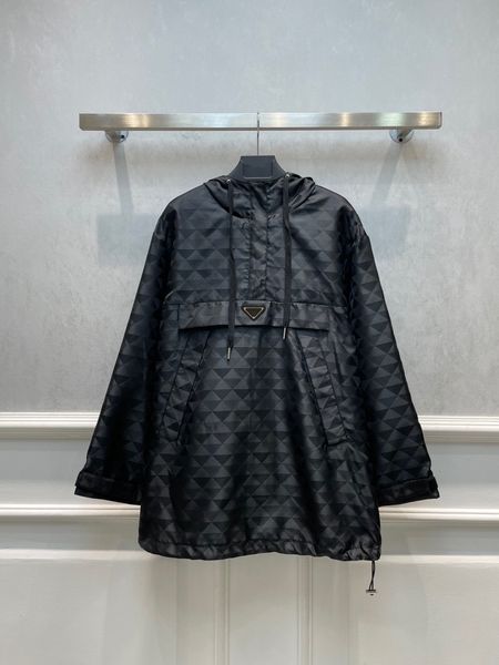 

p-ra sportswear fashion brand designs women's waterproof jackets spring and fall women's fitted hooded jackets outdoor casual tren, Black