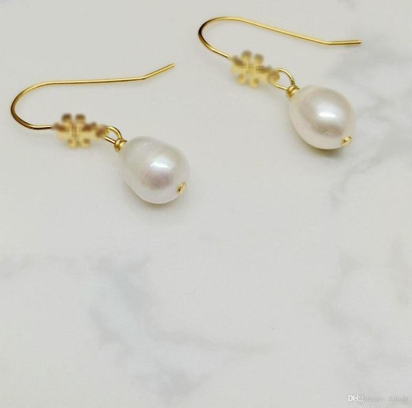 

3colors real gold plated pearl drop earringsletter fashion6039166, Silver