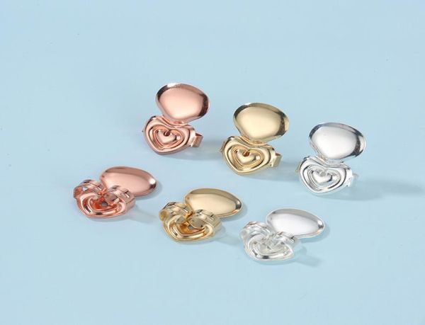 

ear nail assistive device adjustable earring back antiallergic conjoined peach heart creative and personalized earrings button3702369, White