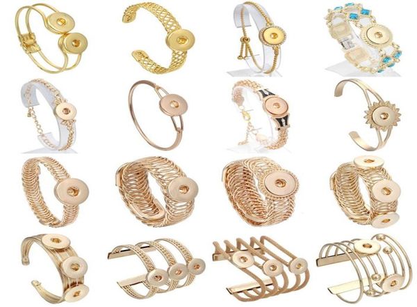 

charm bracelets new snap jewelry gold bracelet button metal buttons cuff bangle fit or snaps drop delivery 2022 smtff3503915, Golden;silver