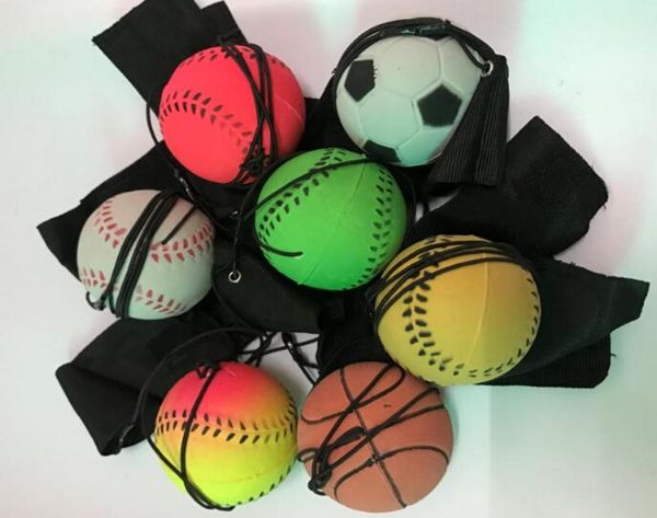 

random more style fun toys bouncy fluorescent rubber ball wrist band ball board game funny elastic ball training antistress1760322, Silver