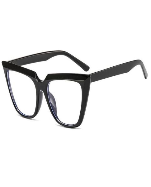 

2020 new personality cat eye glasses frame fashion antiblue light flat mirror9207800, White;black