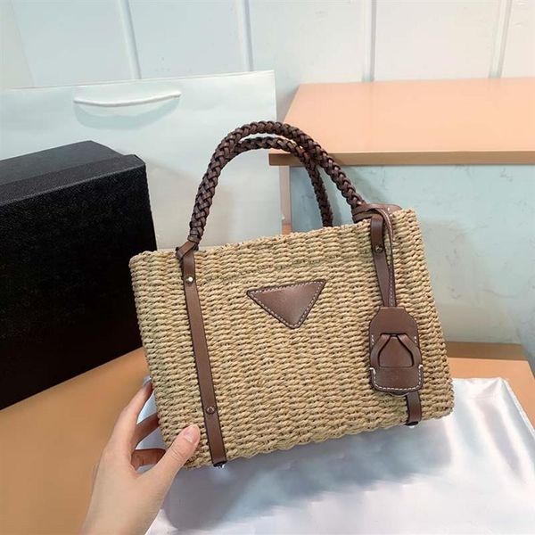 

lady handbag handmade large capacity shoulder bags designers basket bag womens letter shopping fashion luxurys quality wicker tote2083
