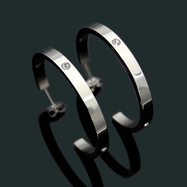 

2021 luxury designer jewelry charm diamond hoop earrings for lady good quality stainless steel silver rose gold fashion wedding pa8771126, Golden