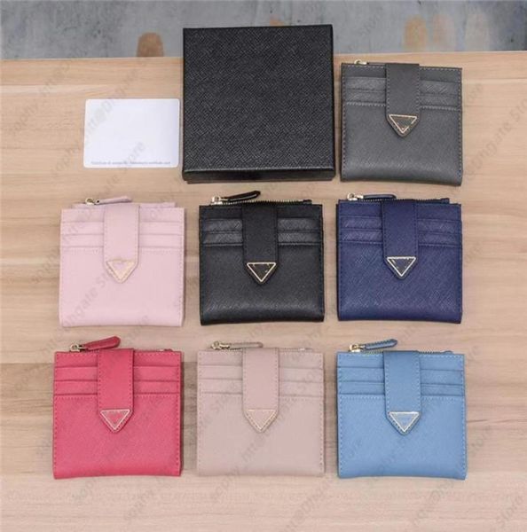 

designer wallets card holder purse woman mens wallet short style coin purses zipper pouch genuine cowhide leather mini clutch bags2490936, Red;black
