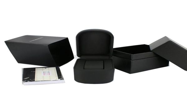 

black leather ar luxury watches boxes good quality famous fashion brand original watch box with cetifacate book card1897944, Black;blue