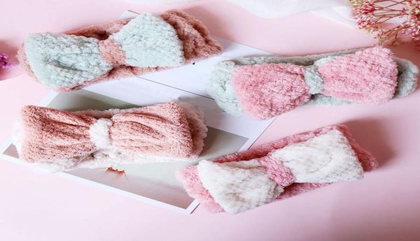 

new makeup coral fleece soft bow headbands wash face headband women girls holder turban hairbands hair accessories3442125, Silver