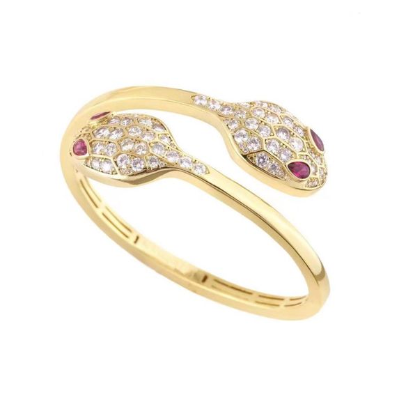 

luxury designer bracelet double headed snake bracelets women diamond stone stainless steel jewelry charming fashion love bangle cu8681428, Golden;silver