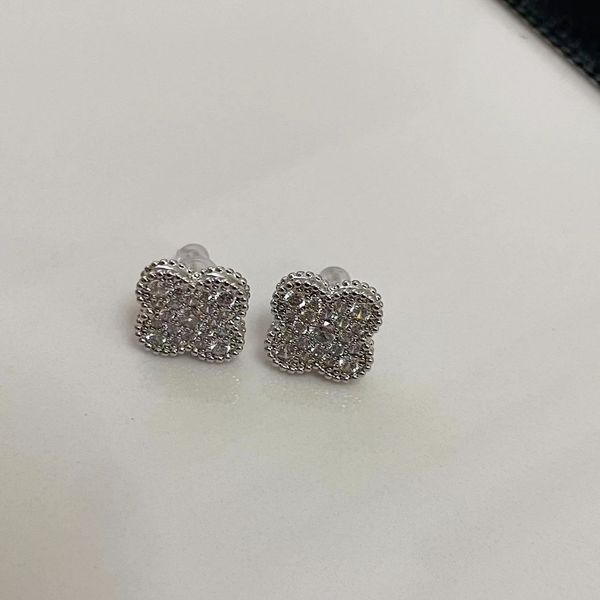 

four-leaf flower earrings designer women's fashion stud jewelry women's jewelry, Golden;silver