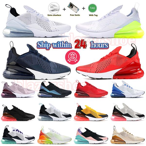 

athletic 2023 sports 270 max running shoes black white volt habanero red navy blue throwback future grape summer gradients mens women max270