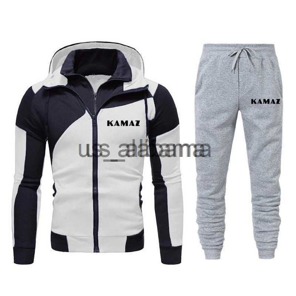 

men's tracksuits 2022 spring autumn selling kamaz print customizable cotton set harajuku style mens zipper popular put together slim se, Gray