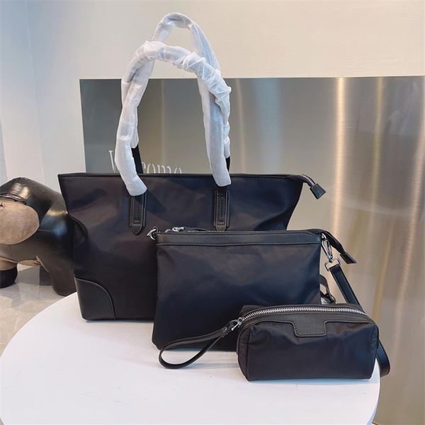 

3 piece designer shopping bags classic style iconic pattern toiletry bag large capacity fashion handbag totes297k