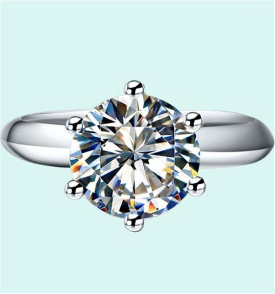 

cluster rings sightly test positive 3ct 90mm de labgrown moissanite diamond ring 925 sterling silver engagement female11468324, Golden;silver