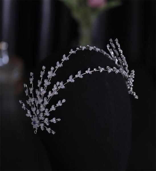 

wedding hair accessories silver color luxury headbands zircon tiaras crowns bridal queen princess diadems hairband women jewelry 22325551, Slivery;golden