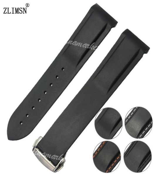 

black diver rubber band strap 22mm with deployment clasp for planetocean5322062, Black;brown