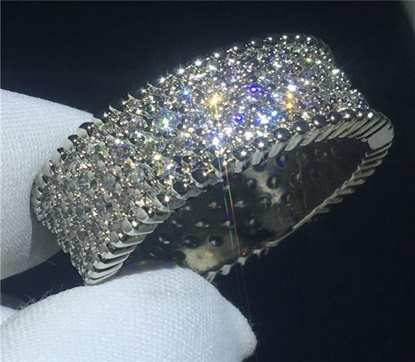 

fashion tennis 5a cz stone white gold filled engagement wedding band ring for women bridal finger jewelry7392762, Slivery;golden