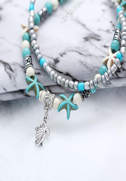 

summer beach fashion anklets yoga jewelry beads turtle owl designer anklets handmade gifts for girlfriend vintage woman anklets cr4950966, Red;blue