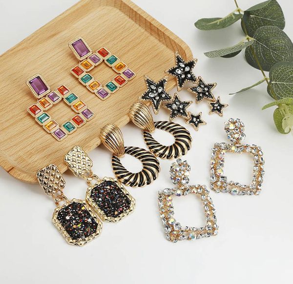 

fashion statement earrings 2020 big geometric earrings for women hanging dangle earrings drop earing modern jewelry8649063, Golden;silver