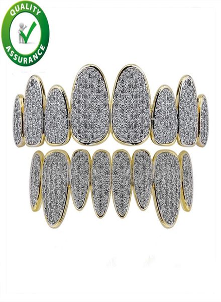 

teeth grillz hip hop jewelry set men women iced out diamond grill luxury designer hiohop bling accessories rapper fashion charms c1254203, Black