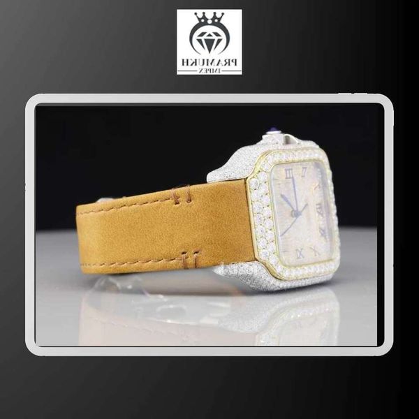 

2023 bt selling vvs moissanite y iced out watch vvs clarity hip hop moissanite studded diamond watch at competitiv, Silver