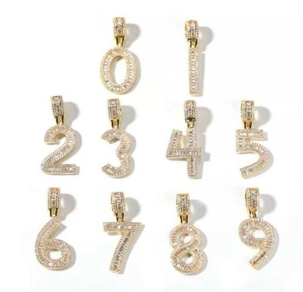 

iced out 09 number pendant necklace men women luxury designer mens bling diamond numbers pendant 18k gold plated zircon jewelry271243984, Silver