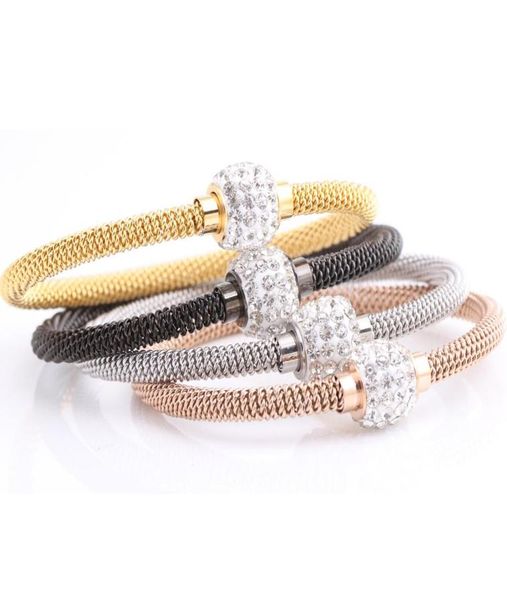 

fashion charm chic valentine gift jewelry stainless steel gold women distort bracelets bangles3028211, Black