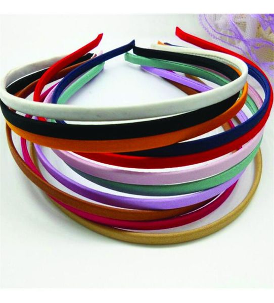 

50 pieces blank solid colors fabric covered headband metal 5mm hair band for hair accessories diy craft whole2964780, Silver