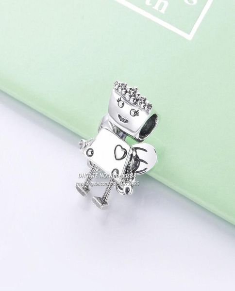 

2019 spring new 925 sterling silver robot charm beads fits all european diy bracelets necklaces8977440