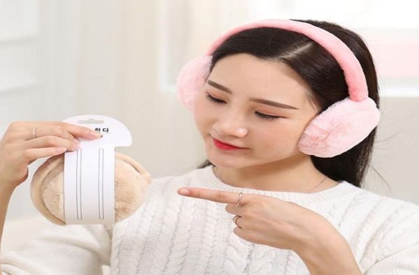

winter fashion women faux rabbit fur solid earmuffs adjustable foldable warm cute ear covers for girls9620287, Blue;gray