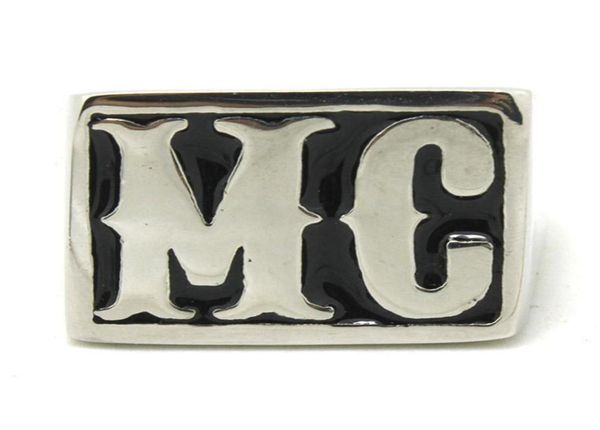 

4pcs lot size 814 motorbiker mc cool ring 316l stainless steel fashion jewelry selling biker style mc ring276l1632967, Silver