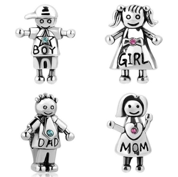 

new fits bracelets 20pcs boy girl dad mom dangle charms beads for whole diy wedding jewelry making family bead accessories7996443, Black