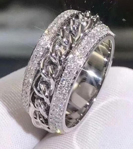 

victoria wieck vecalon sparkling luxury jewelry 925 sterling silver pave tiny white sapphire cz diamond women wedding chain rotata1372085, Slivery;golden