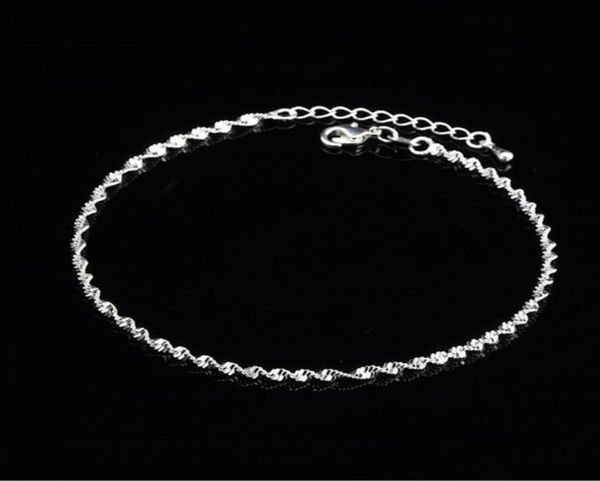 

fashion ed weave chain for women anklet 925 sterling silver anklets bracelet for women foot jewelry anklet on foot3474314, Red;blue