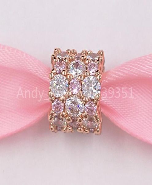 

andy jewel authentic 925 sterling silver beads rose pink & clear sparkle charm charms fits european style jewelry bracelets & necklace840114, Black