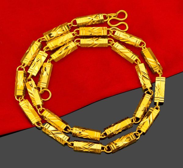

popular vietnam gold burning gold mens solid pure hexagonal bamboo necklace vintage necklace for the boss gold plated ornament who7782991, Silver